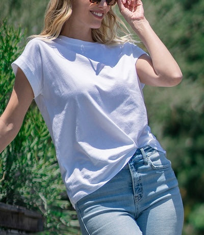 Folded Sleeve Cotton Tee