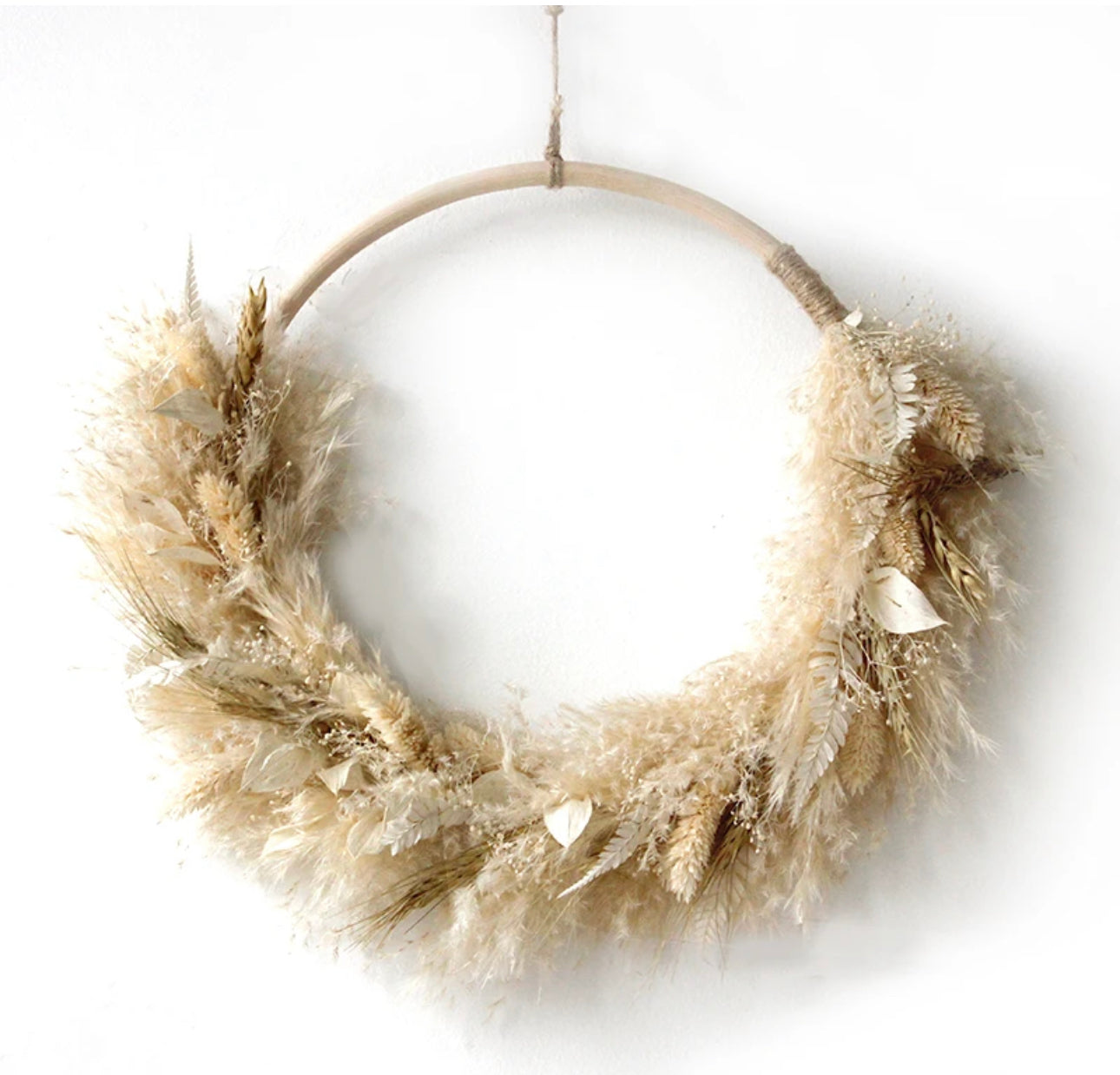 Lu home The Boho Pampas Halo Wreath - 22”