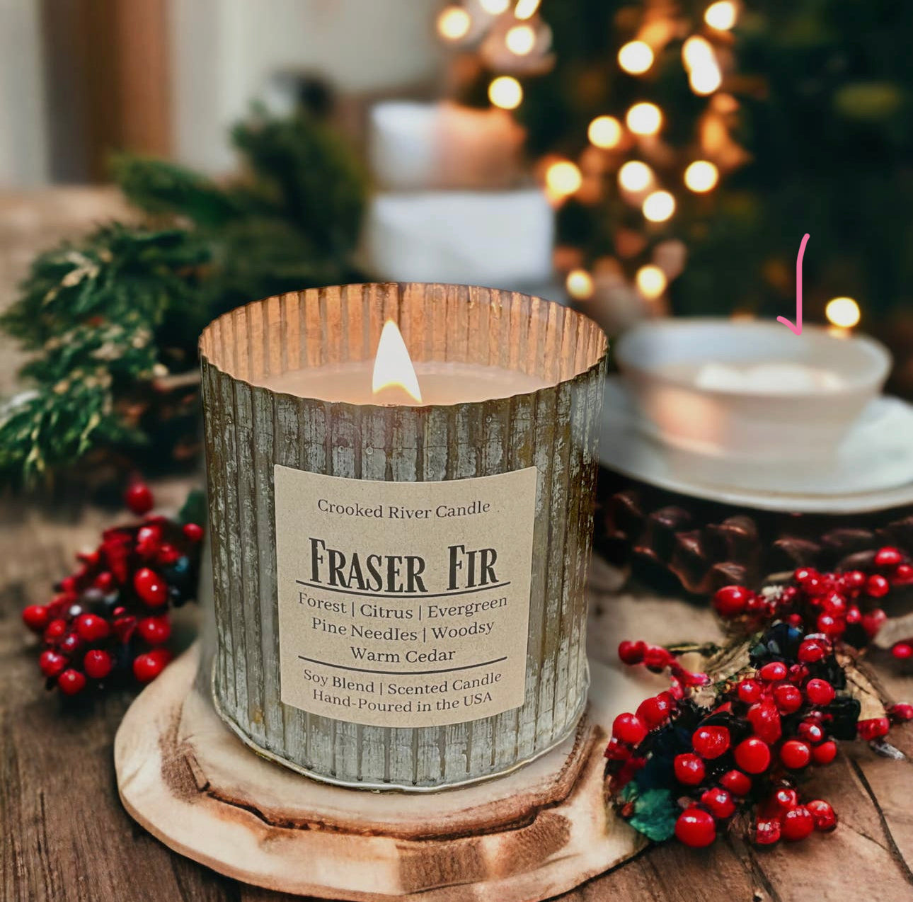 Rustic Farmhouse Tin Soy Wood Wick
Candle