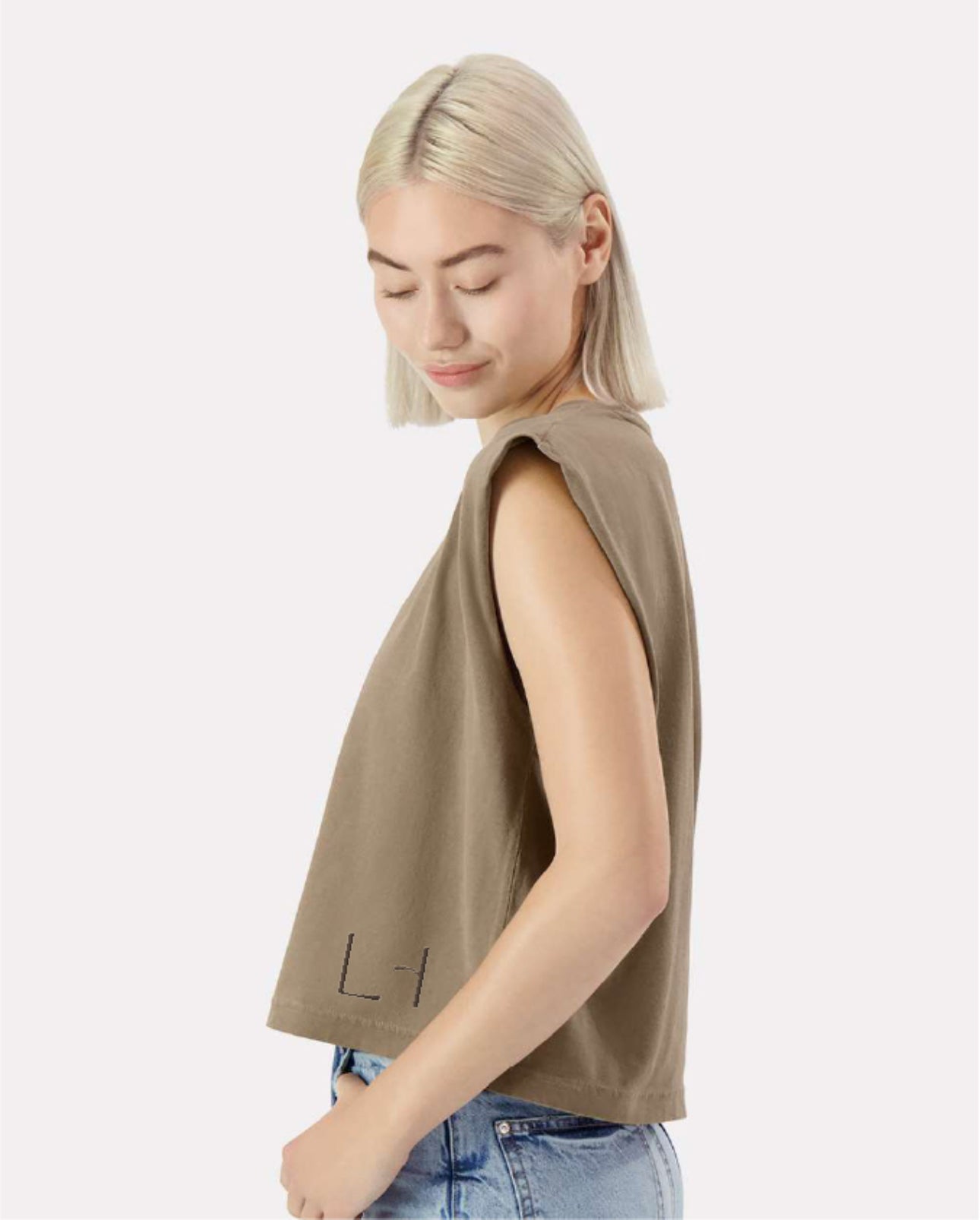 Lu home Embroidered Logo Muscle Tee