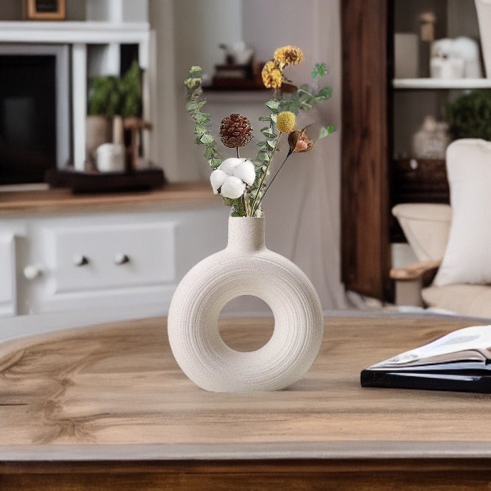 Lu home Large White Nordic Modern Circle Vase