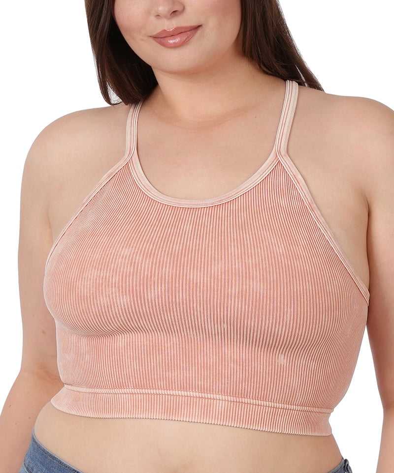 Curve Washed Ribbed Seamless Cropped Cami Top