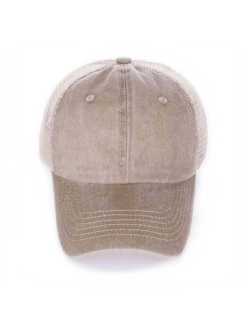 Vintage Washed Adjustable Mesh Cap