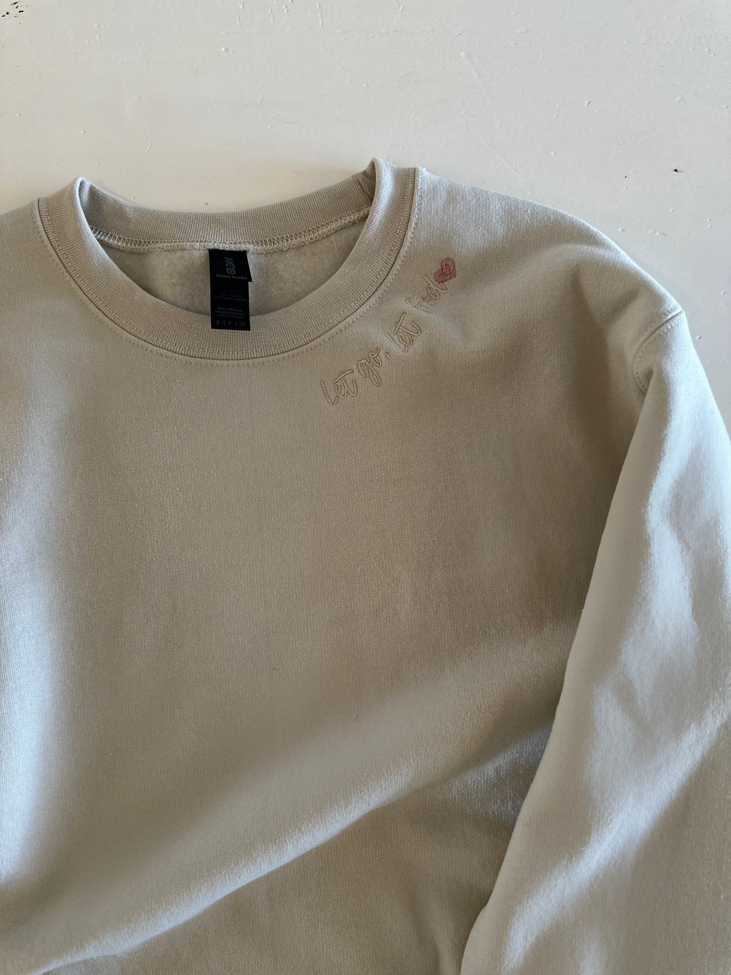 ‘Let go, let God’ Embroidered Oversized Crewneck Sweatshirt
