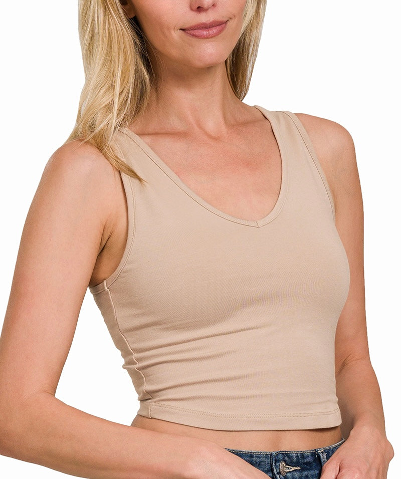 Soft & Snug Cotton V-Neck Cropped Cami