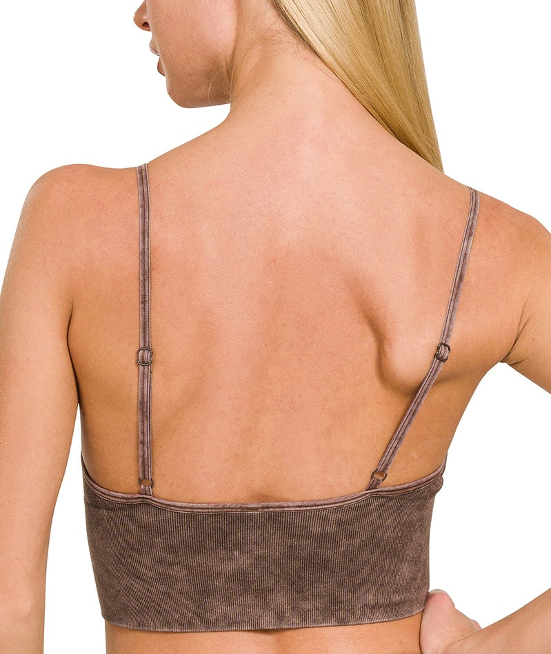 Washed Ribbed Seamless Padded Tank Brami – Soft, Stretchy, Sculpting Fit