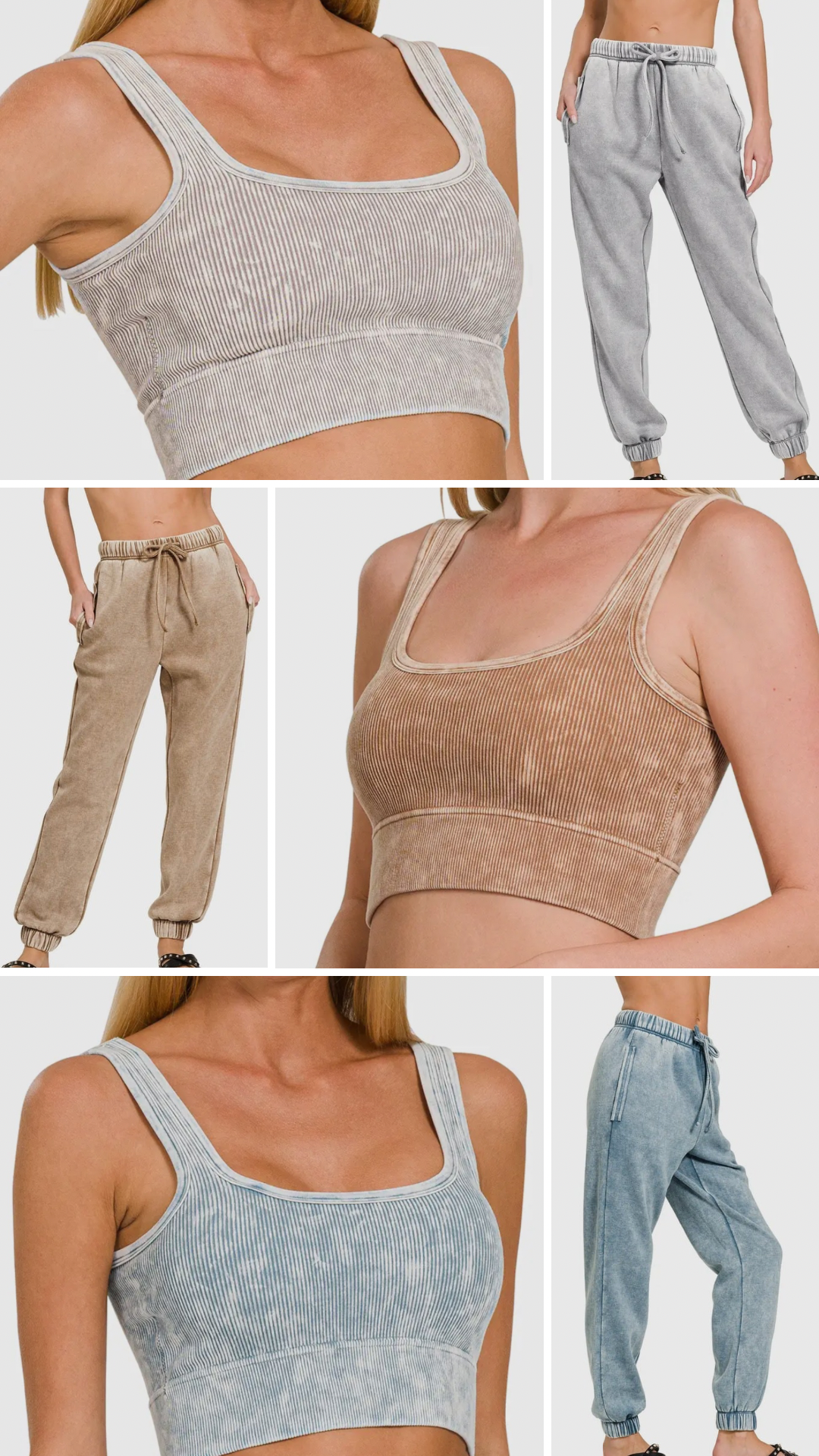 Acid Wash Fleece Jogger Sweatpants with Pockets