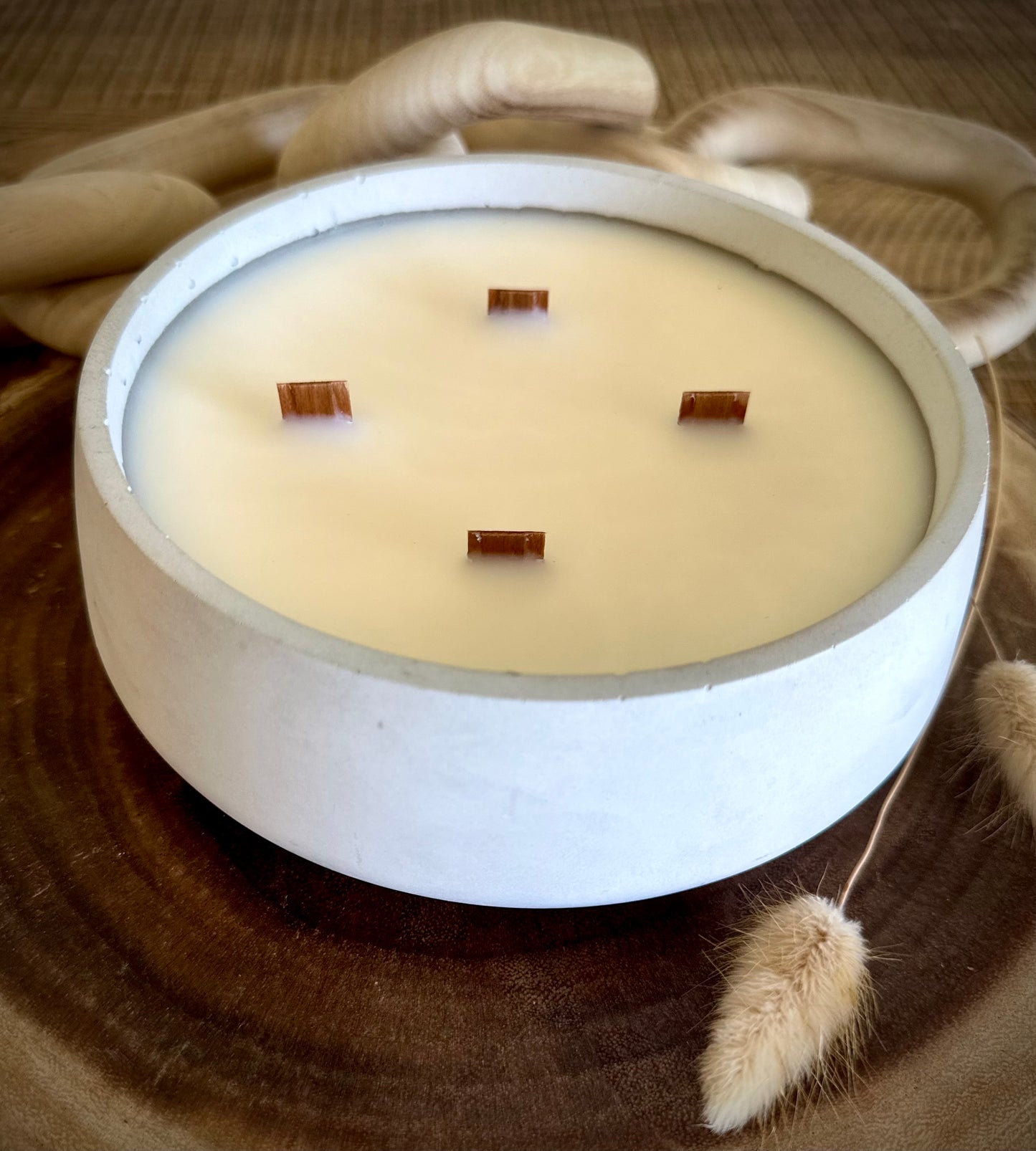 Large Concrete Fall Scented Wood Wick Candle | Fall in Love Collection