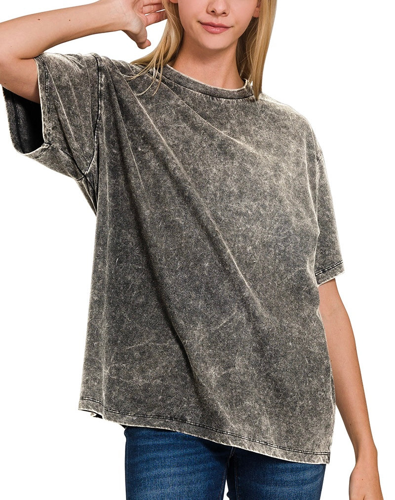 Washed Short Sleeve Top