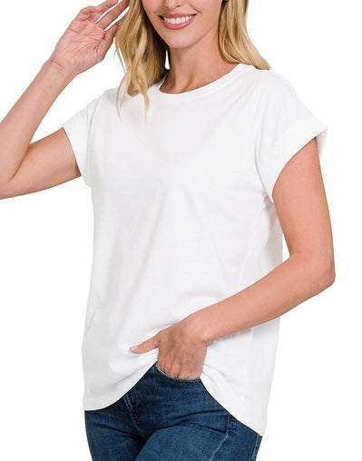 Folded Sleeve Cotton Tee
