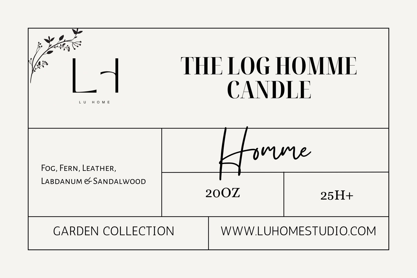 Lu home The Log Homme Candle