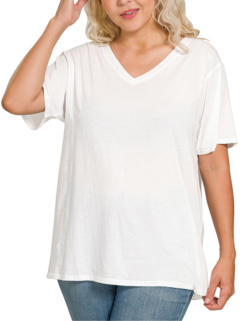 Curve V-Neck Boyfriend Tee
