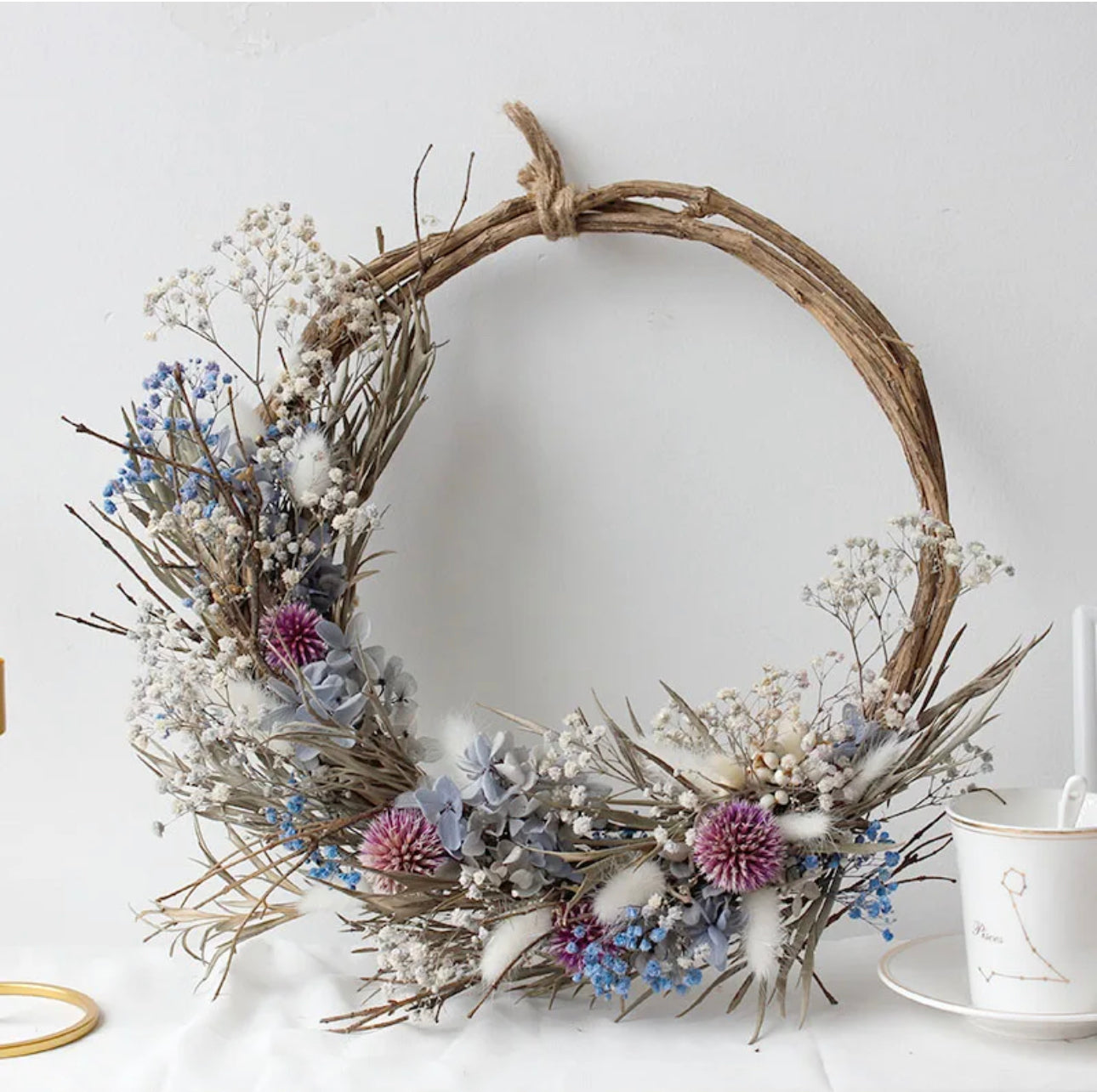 Lu home The Floral & Twig Halo Wreath - 22”