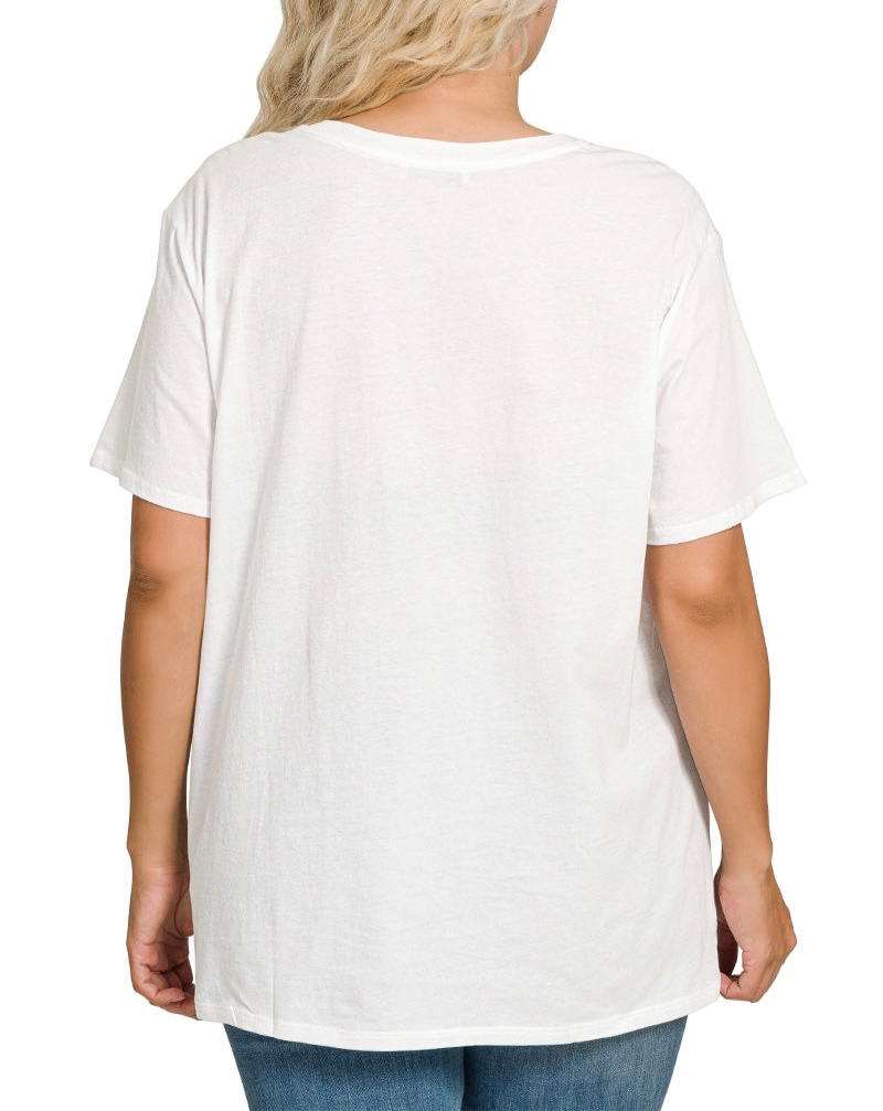 Curve V-Neck Boyfriend Tee