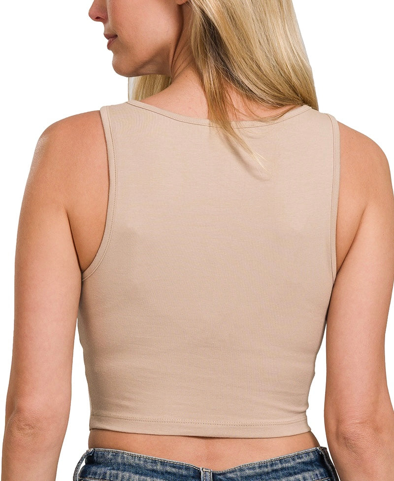 Soft & Snug Cotton V-Neck Cropped Cami