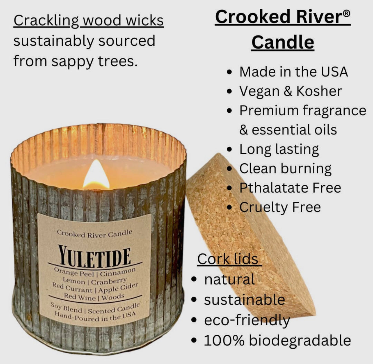 Rustic Farmhouse Tin Soy Wood Wick
Candle