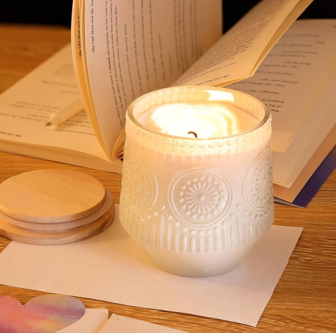 Decorative Jar Candle with Bamboo Lid