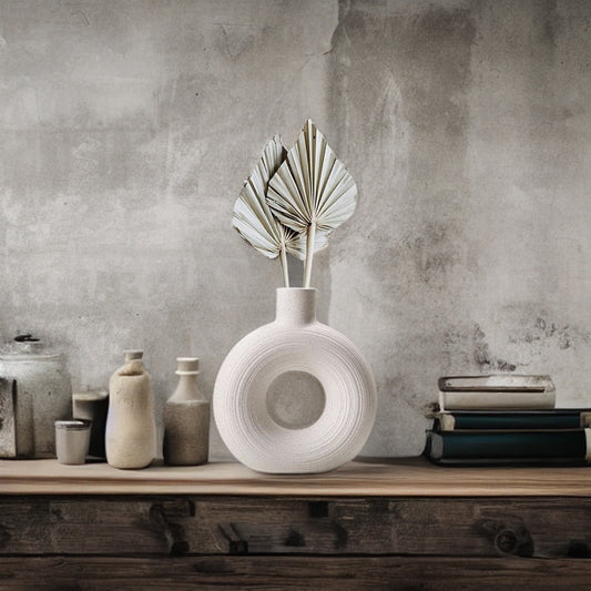Lu home Large White Nordic Modern Circle Vase