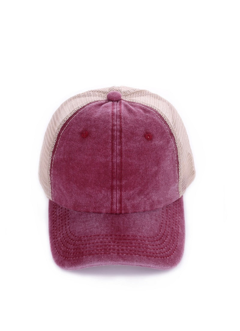 Vintage Washed Adjustable Mesh Cap