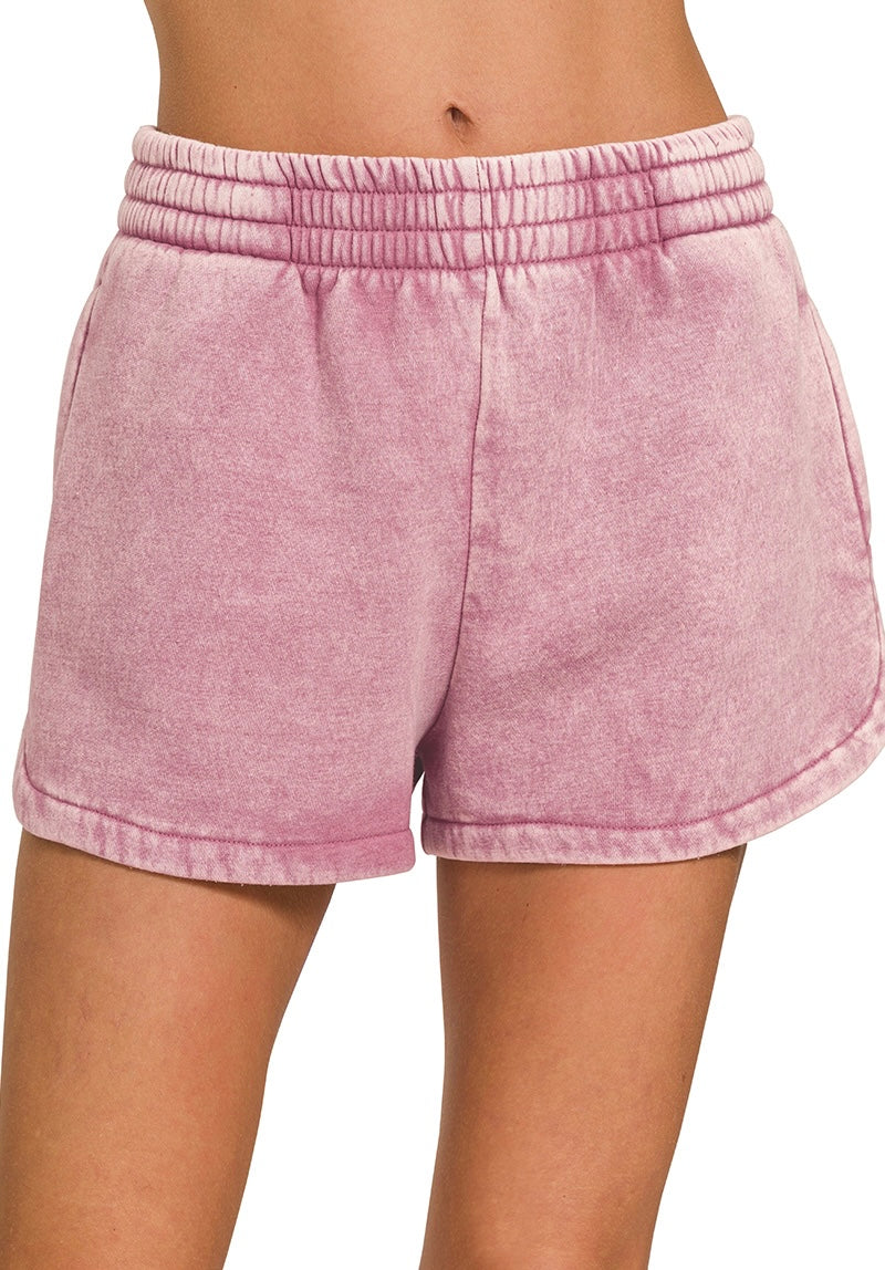 Cozy Acid-Washed Dolphin Lounge Shorts