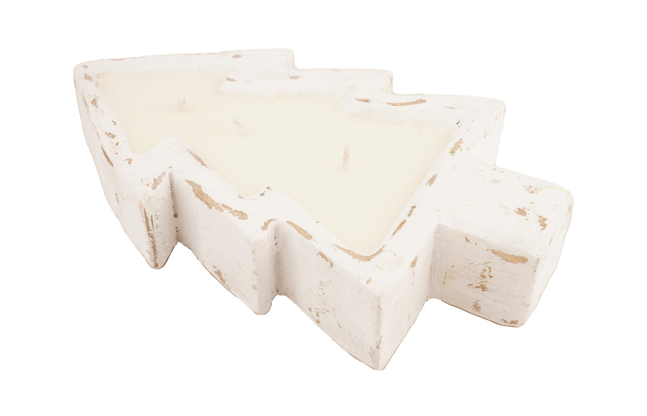 Tree Shaped Dough Bowl Holiday Candle