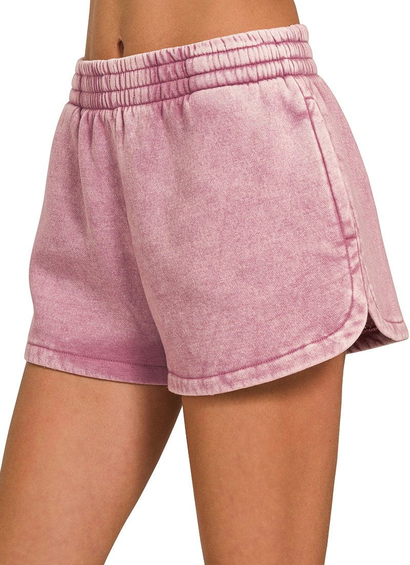 Cozy Acid-Washed Dolphin Lounge Shorts