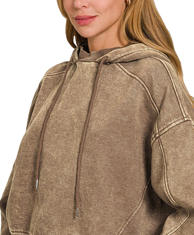 Acid Wash Fleece Hoodie – Cozy, Relaxed, One-of-a-Kind Vintage Wash