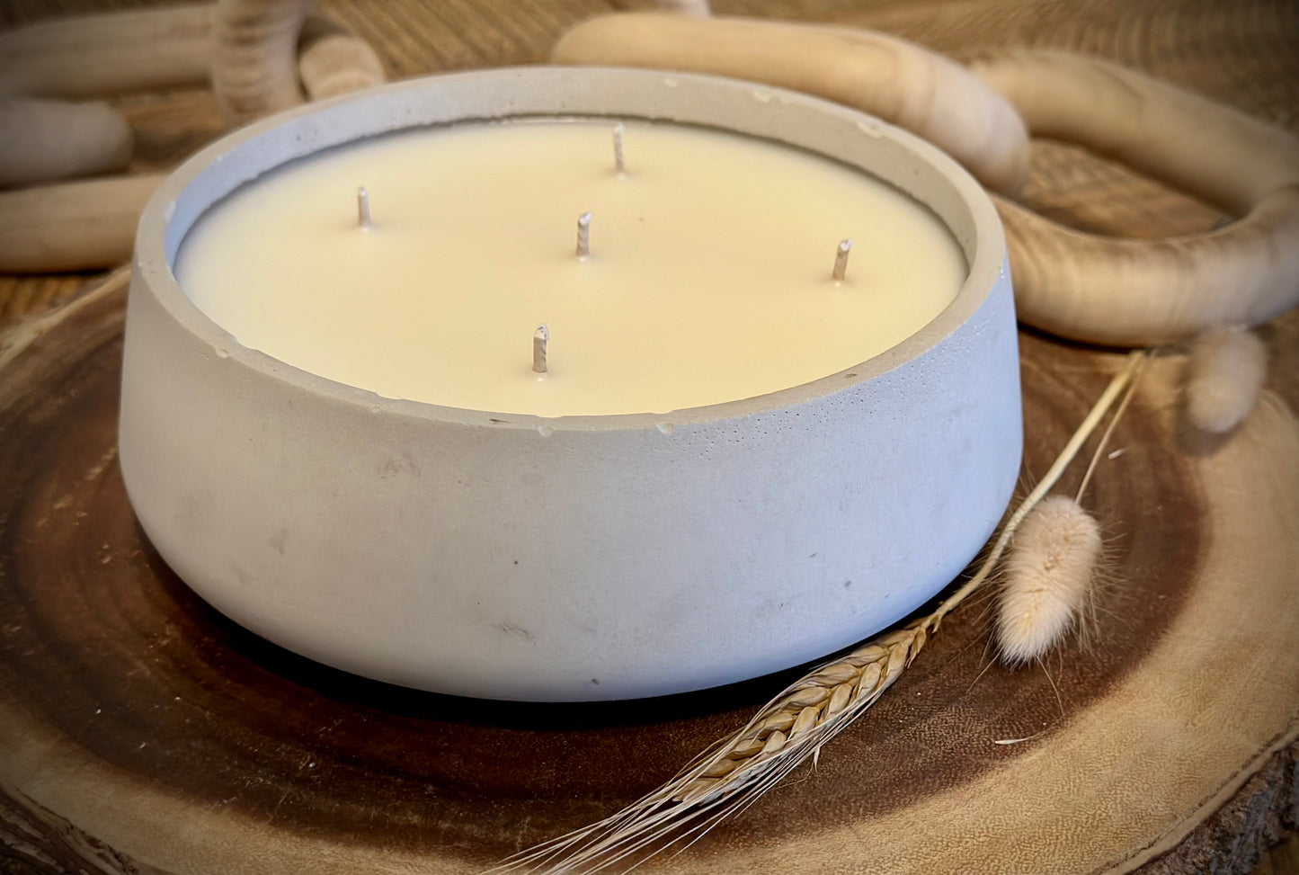 Large Concrete Fall Scented Cotton Wick Candle |  Fall in Love Collection