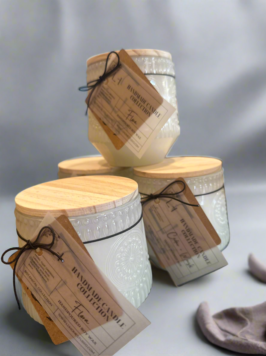 Decorative Jar Candle with Bamboo Lid