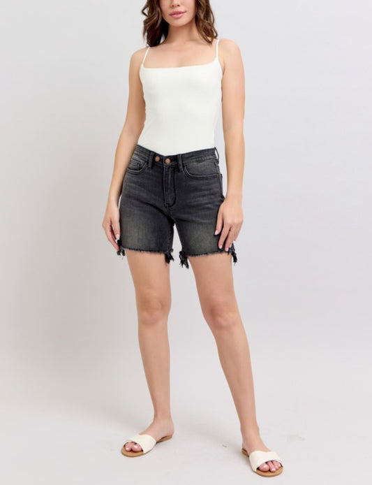 High Waisted Cut Off 2 Button Dad Shorts