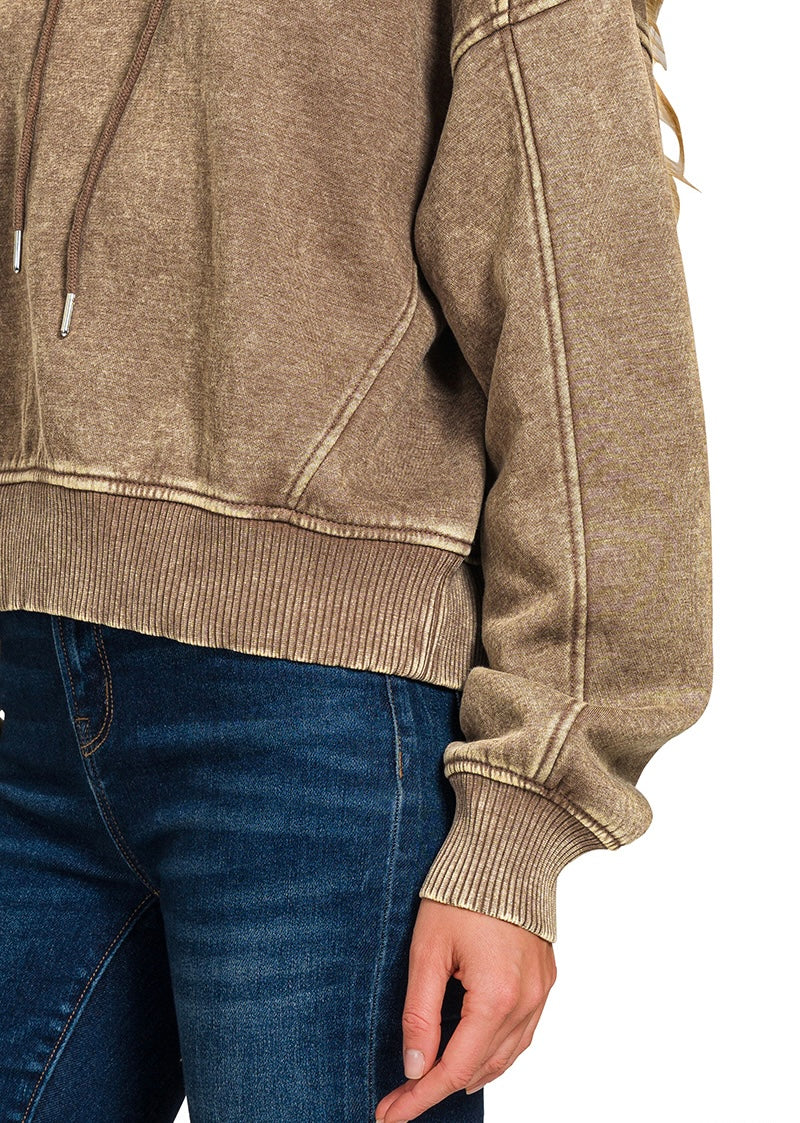 Acid Wash Fleece Hoodie – Cozy, Relaxed, One-of-a-Kind Vintage Wash