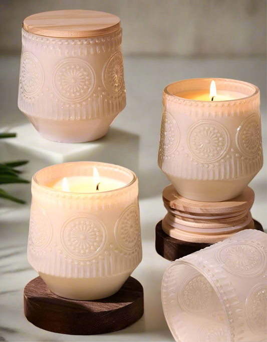 Decorative Jar Candle with Bamboo Lid