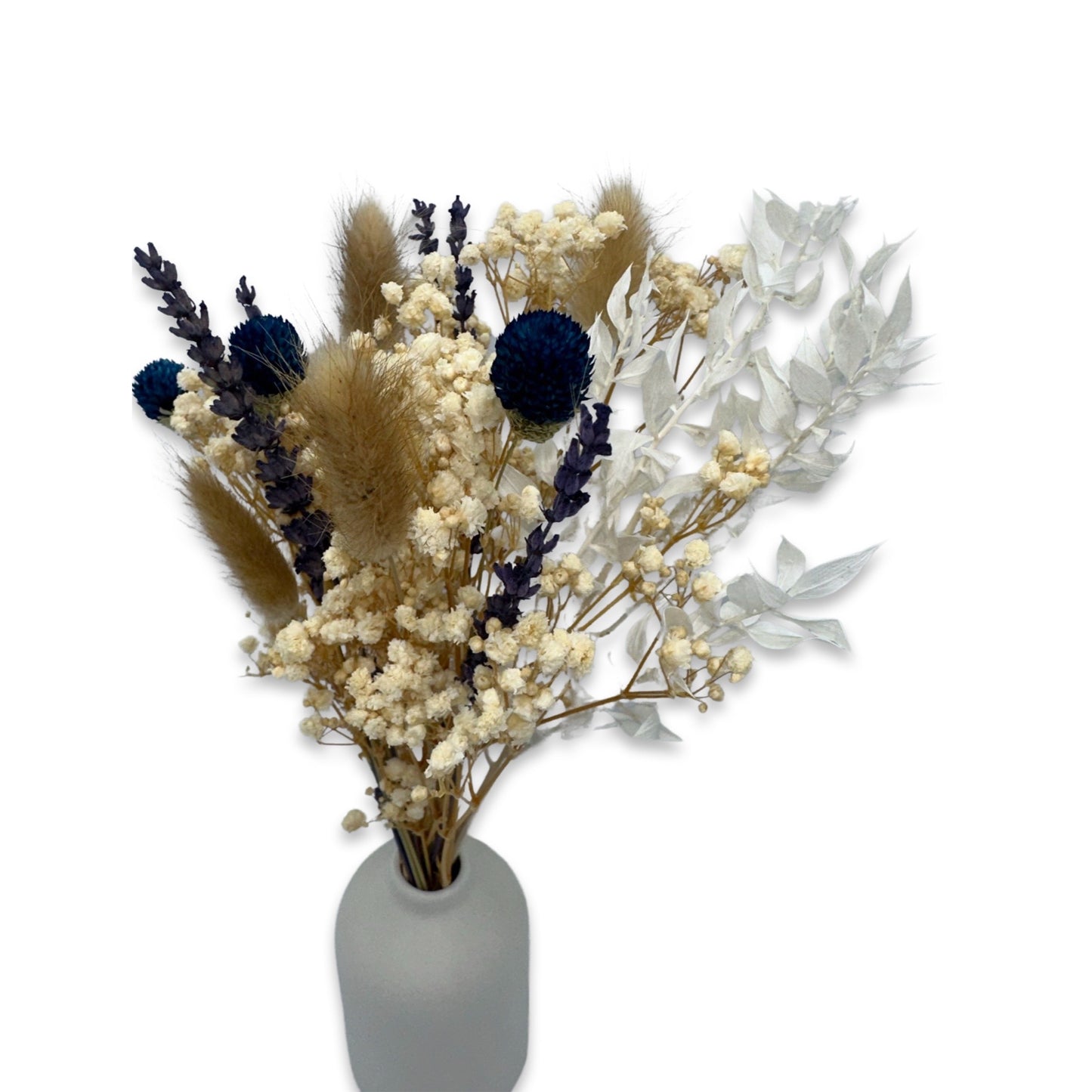 Lu home Bundle - Small Circle Vase with Miniature Dried Floral Arrangement