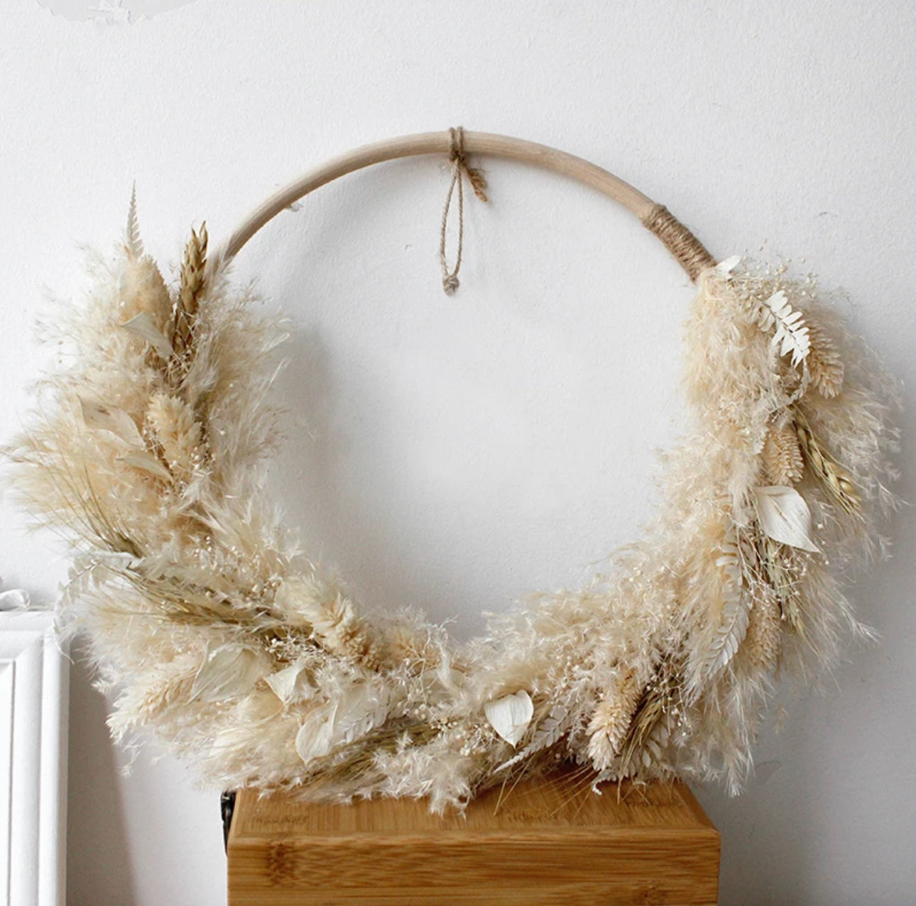 Lu home The Boho Pampas Halo Wreath - 22”