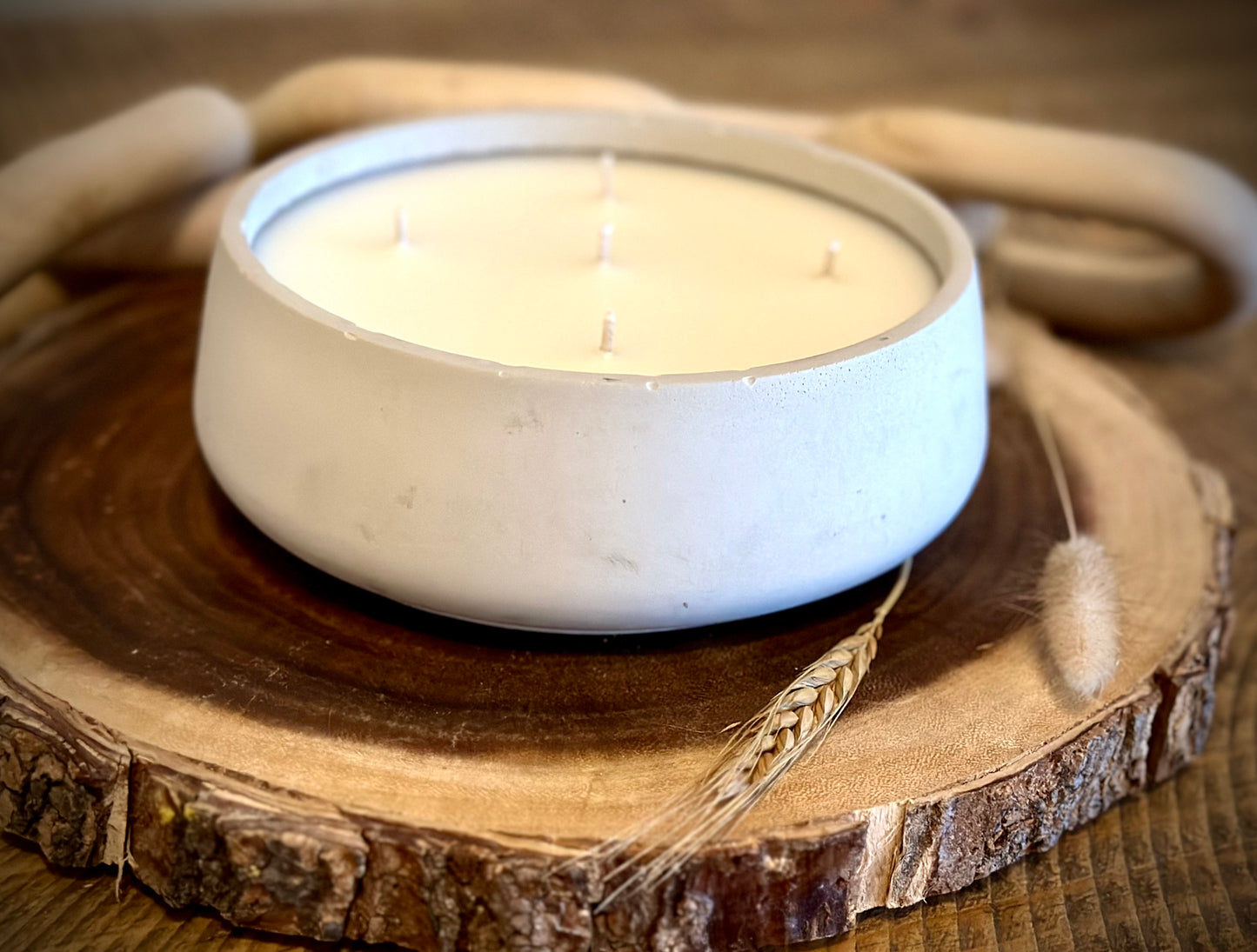 Large Concrete Fall Scented Cotton Wick Candle |  Fall in Love Collection