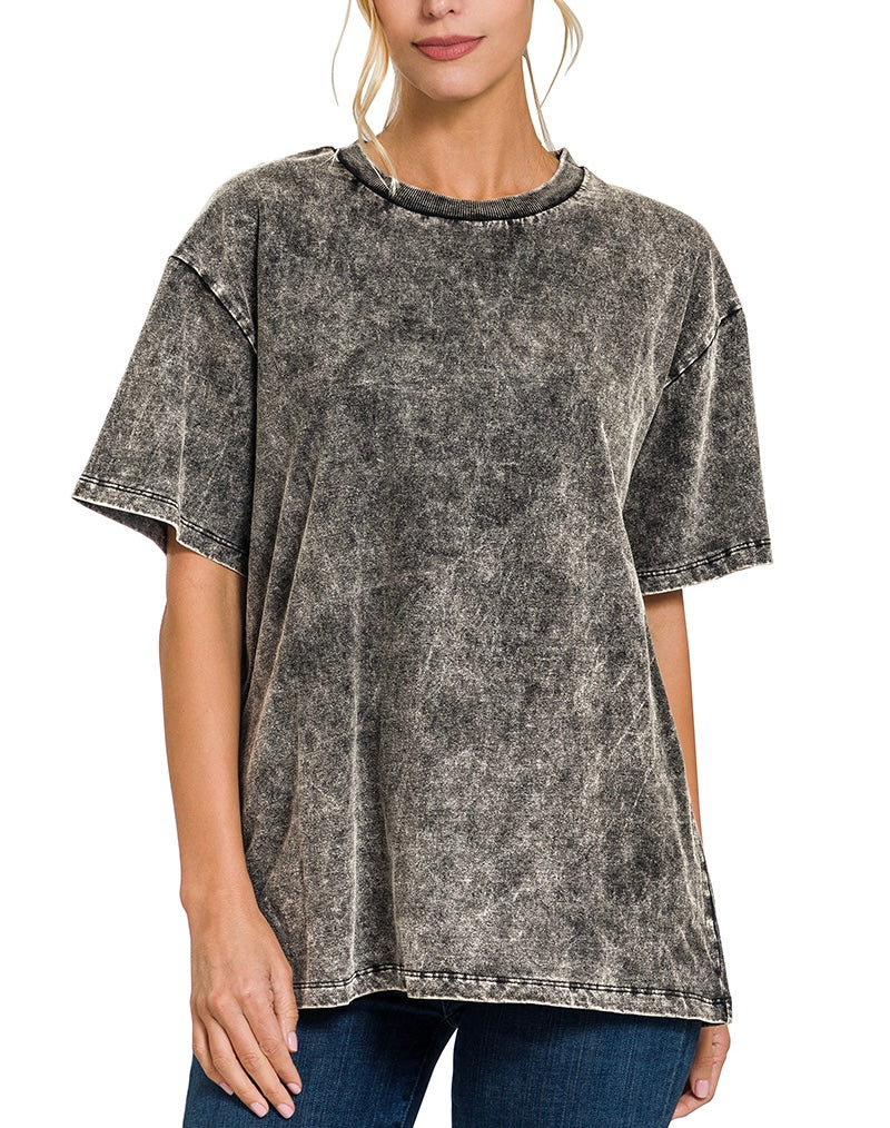 Washed Short Sleeve Top