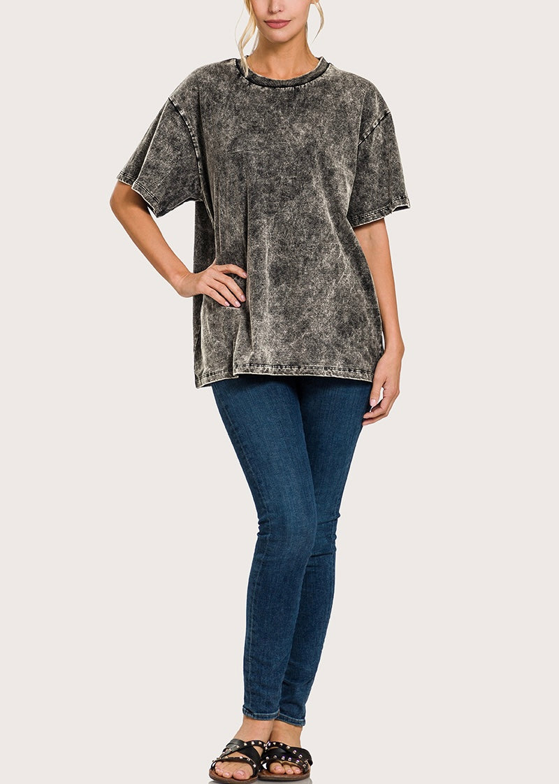 Washed Short Sleeve Top