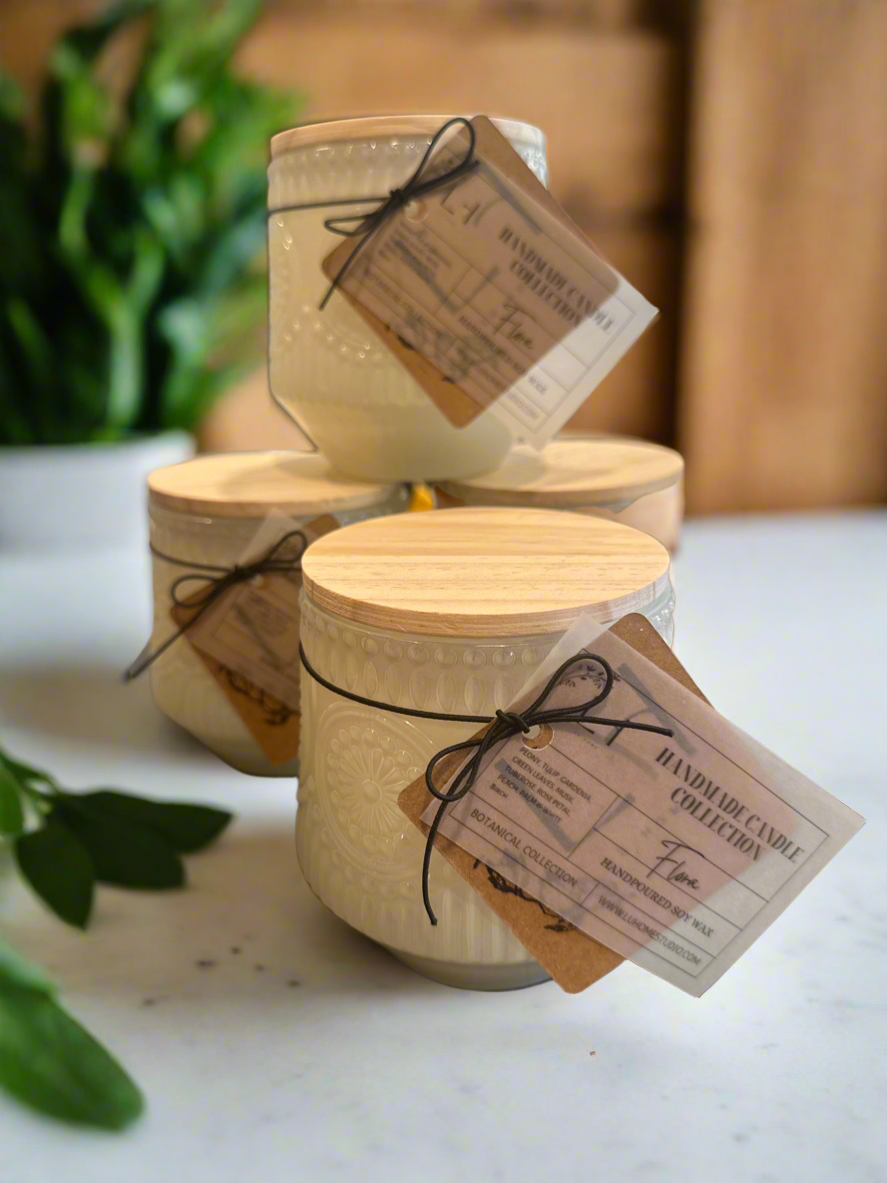 Decorative Jar Candle with Bamboo Lid