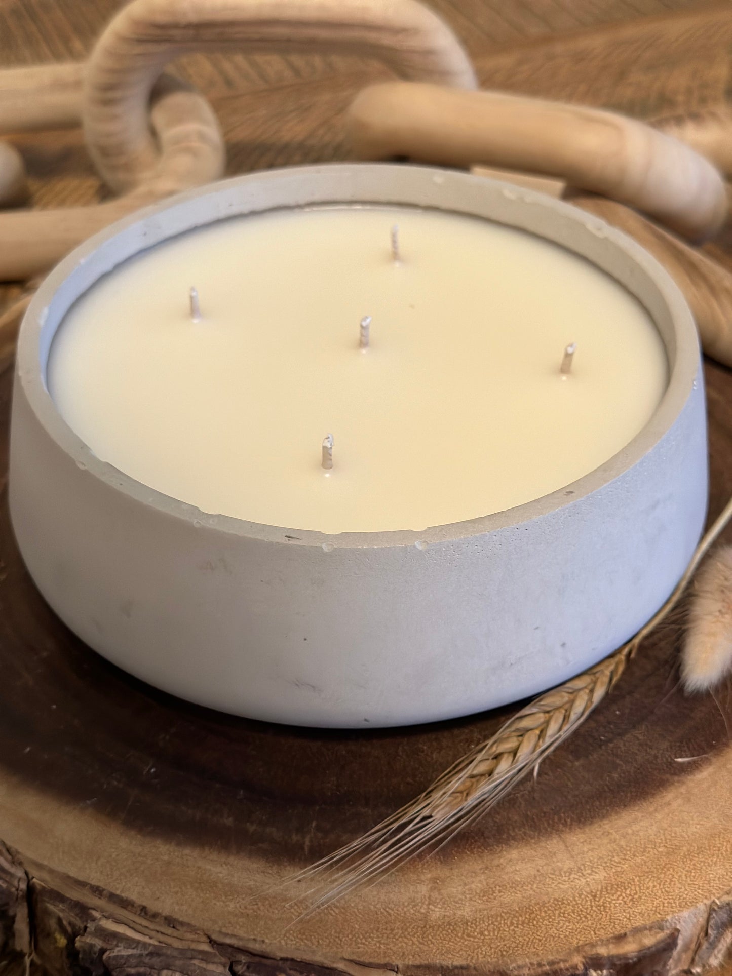 Large Concrete Fall Scented Cotton Wick Candle |  Fall in Love Collection