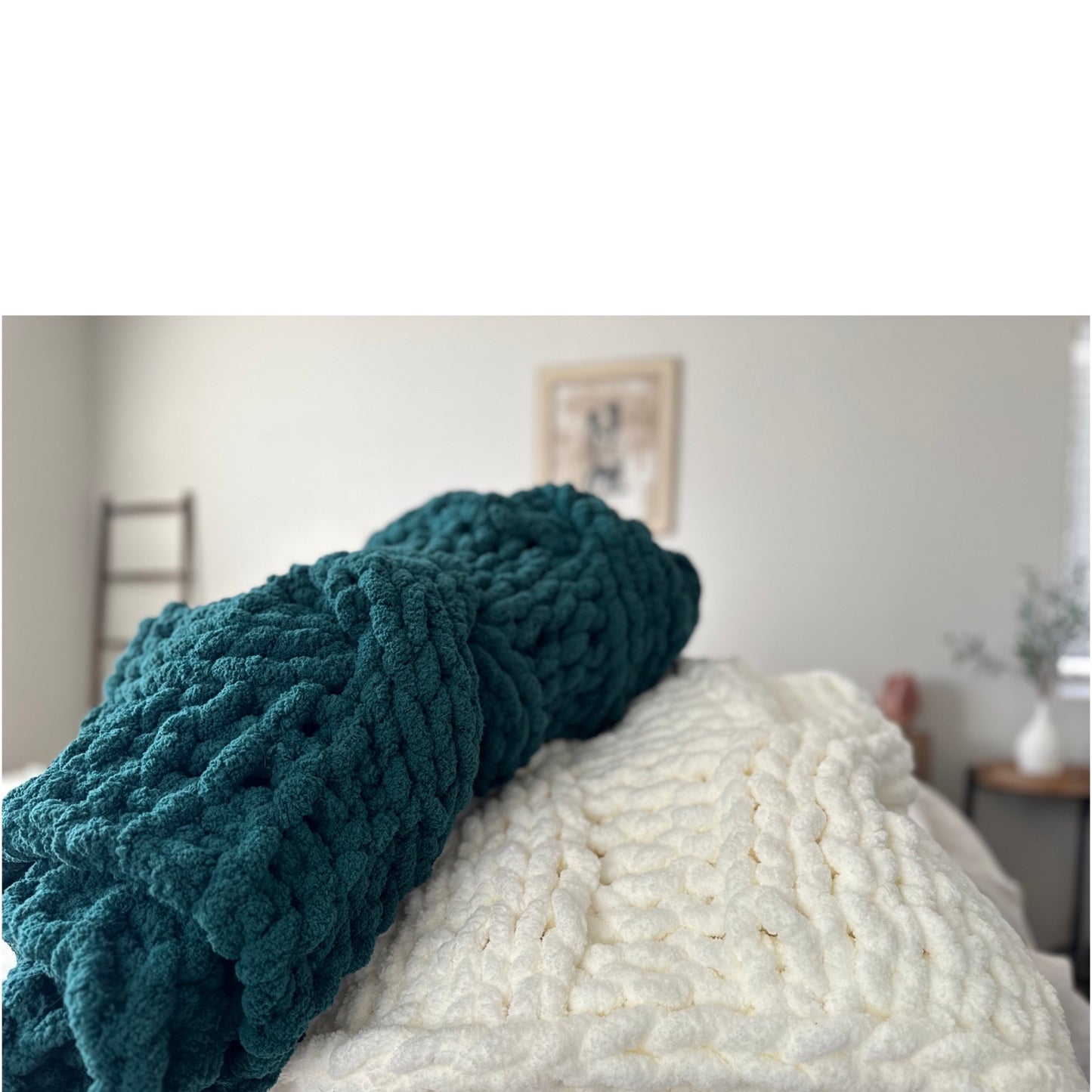 Lu home Oversized Plush Chunky Cable Knit Blanket