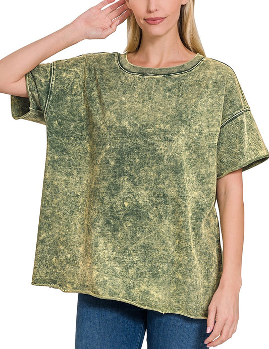 Washed Short Sleeve Top