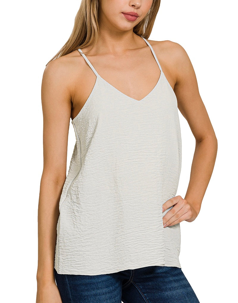 Adjustable Strap V-Neck Cami Top – Lightweight, Lined, Everyday Essential